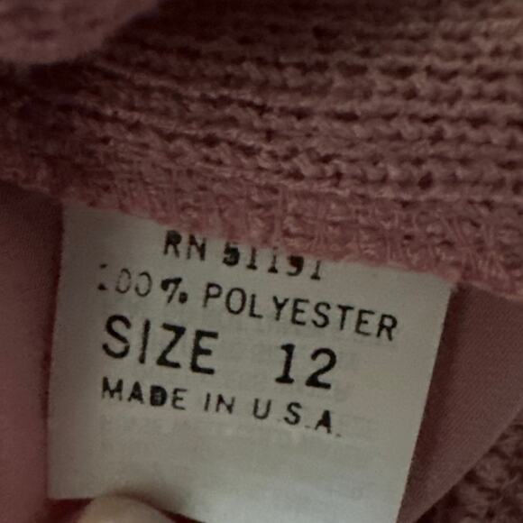 Vintage Philippe Marques Pink Sweater Top Embellished Gold Beads 12 Petite - Picture 7 of 7